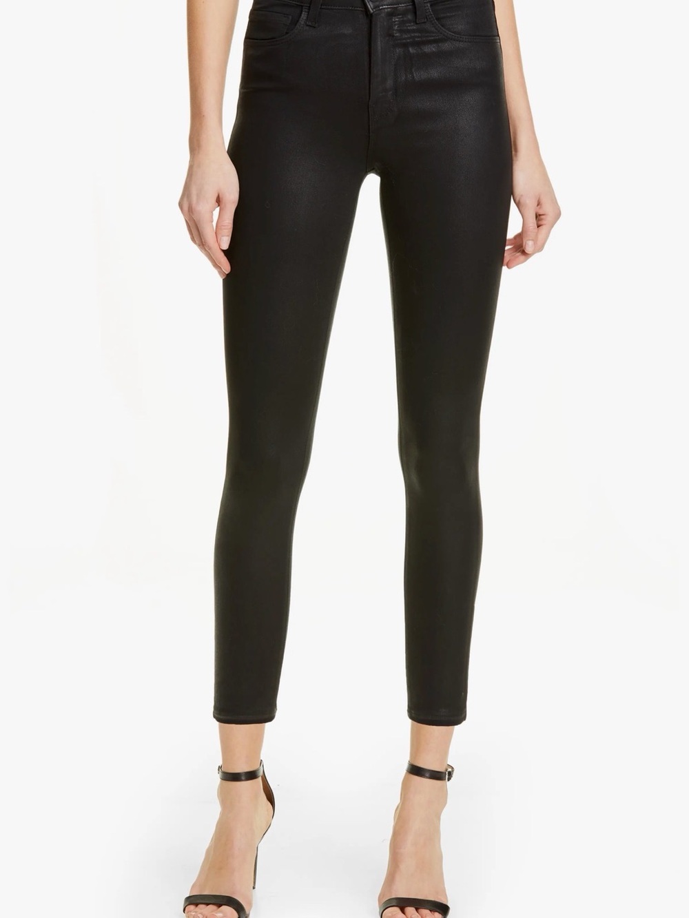 L'AGENCE Black Coated High Waist Skinny Jeans